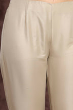 Juniper Women Sandgrey Poly Silk Solid Slim Fit Pant/Slim Pant - Distacart