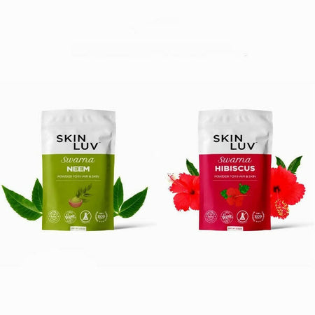 SkinLuv Swarna Neem Powder And Hibiscus Powder Combo
