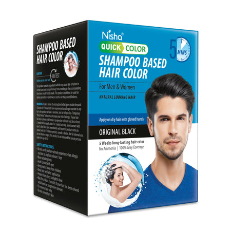 Nisha Quick Color Shampoo Hair Color-Original Black