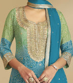 Vastranavya Bandhej Printed Chinon Chiffon Embroidered Sequins Pakistani Suit