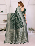 Aastha Fashion Green Georgette Silk Leheriya With Elegant Zari Weaving Saree - Distacart