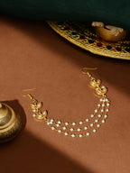 Ruby Raang Gold Kundan and Pearl Hair Jewelry