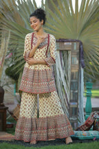 Juniper Women Cream Cambric Printed A-Line Tunic - Distacart