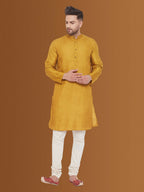 Even Apparels Men's Pintuck Fancy Beige Kurta