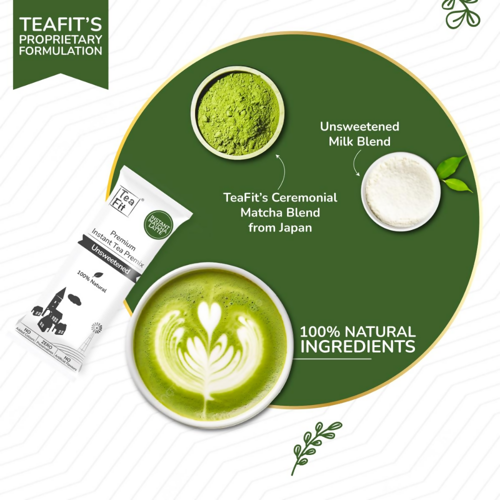 TeaFit Ceremonial No Sugar Instant Matcha Latte Premix - Distacart