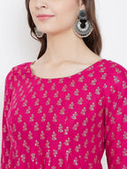 Cheera Embellished Daily Wear Cotton Blend Kurta - Pink