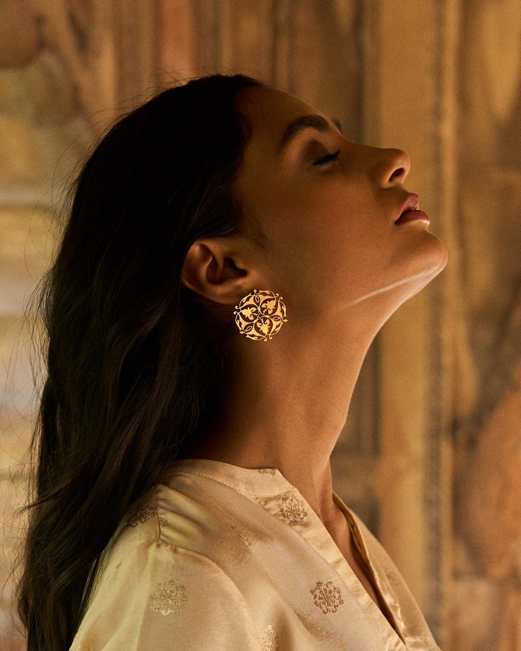 trueBrowns Gold-Polished Leaf Earrings - Distacart