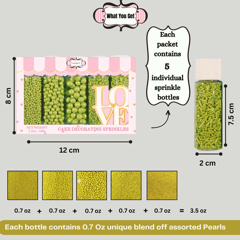 confect sprinkles for cakes cupcakes decoration usp 8holy green copy
