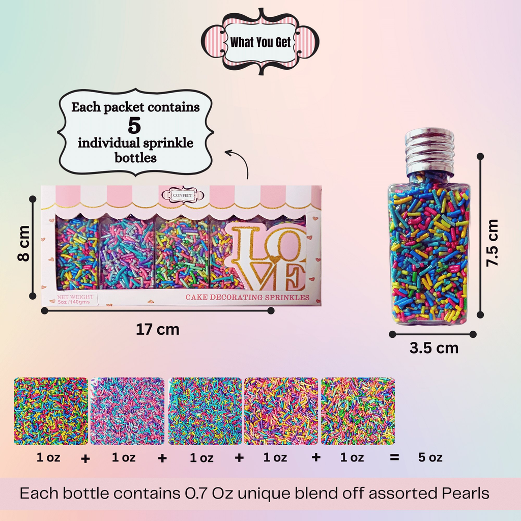 confect rainbow magic sprinkles mix colourful celebration sprinkles for cake decor 140 gms rainbow sprinkles 03
