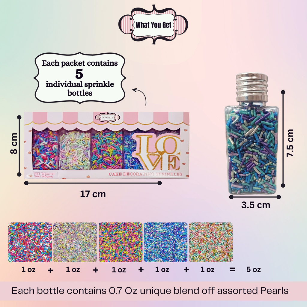 confect rainbow magic sprinkles mix colourful celebration sprinkles for cake decor 140 gms rainbow sprinkles 01