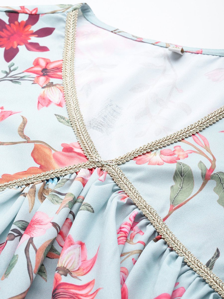 Ahalyaa Plus Size Floral Printed Tunic