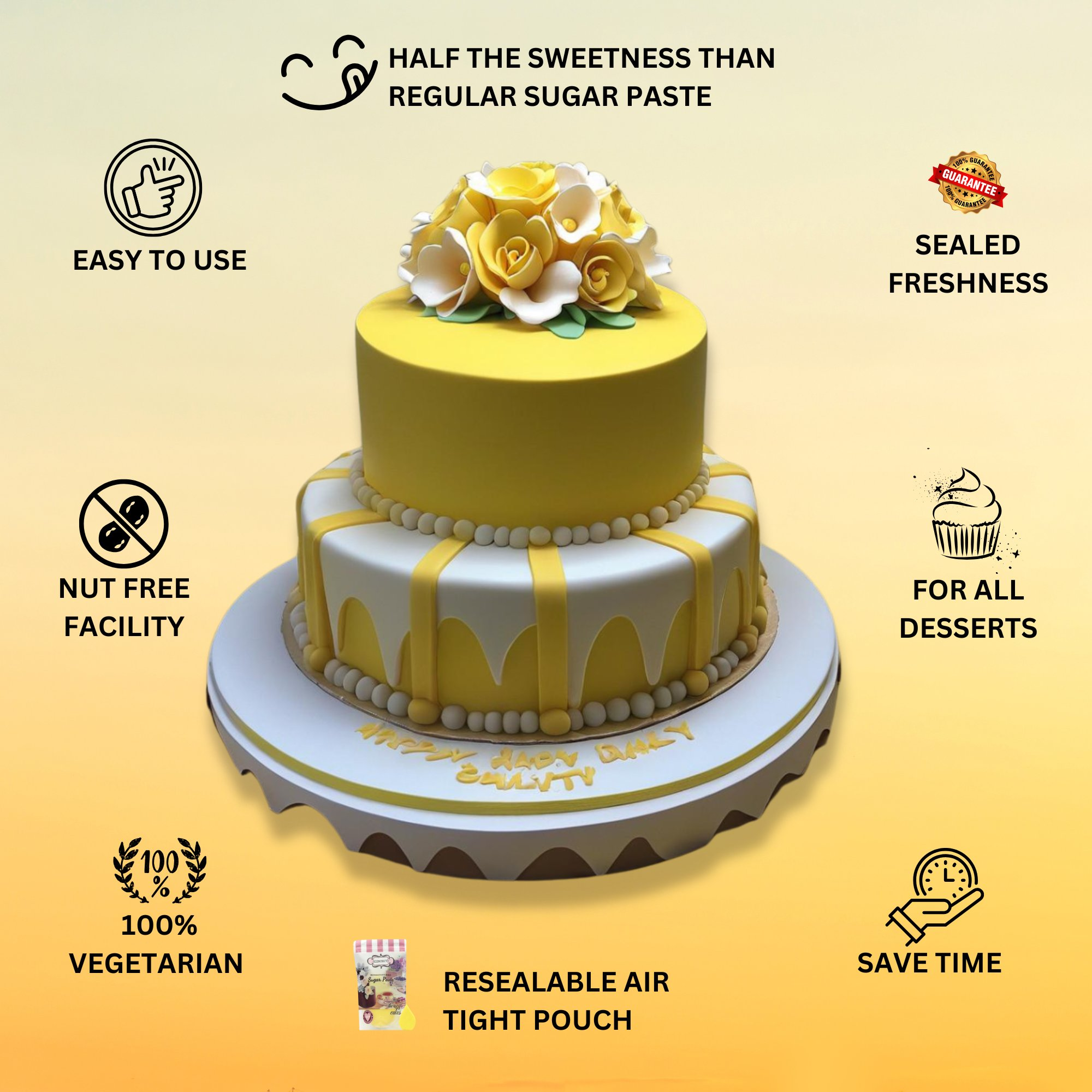 confect yellow sugarpaste br b 1 kg b