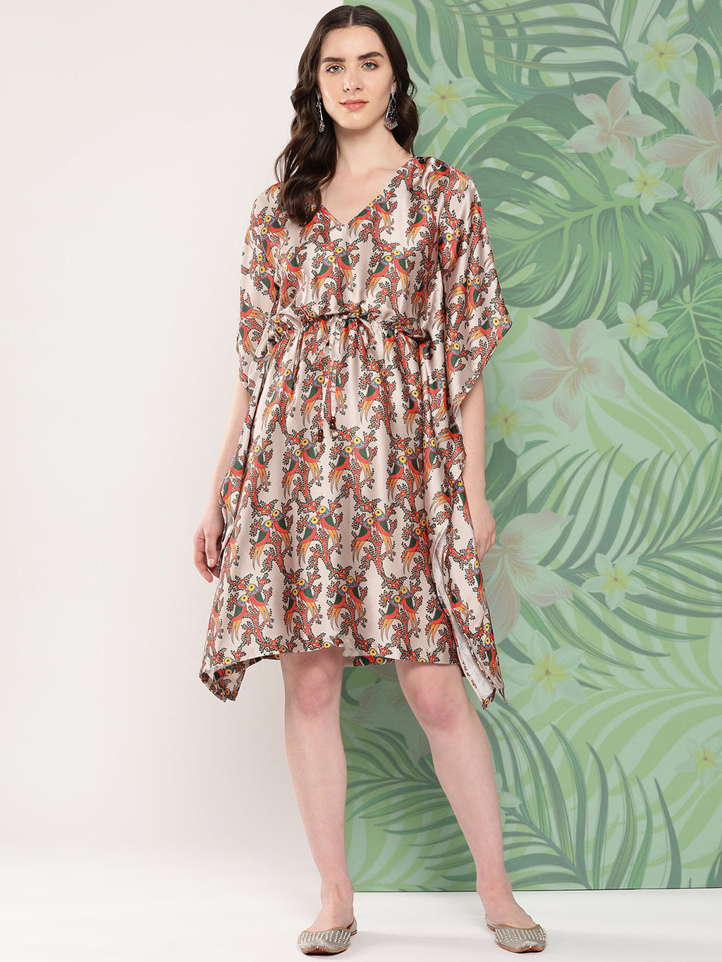 InWeave Women's Elegant Bird Print Kaftaan - Distacart