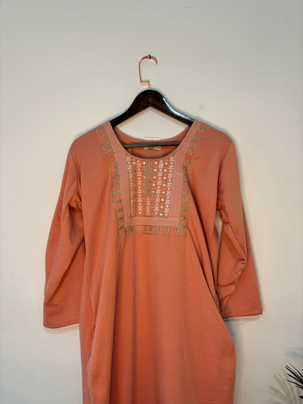 trueBrowns Orange Straight Kurta Set - Distacart
