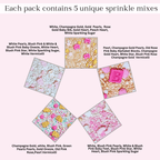 confect girls baby shower sprinkles edible sprinkles mix heart teddy baby feed bottle baby feet sprinkles pack of 5 baby shower 18