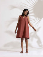 trueBrowns Pink Slub Dress - Distacart