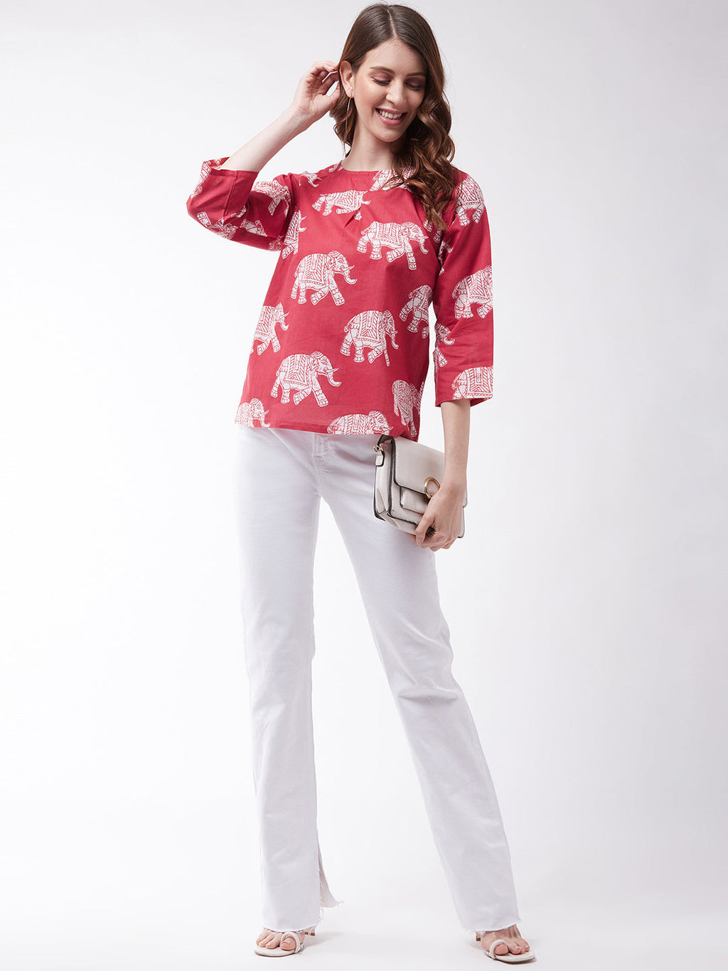 InWeave Red Elephant Top