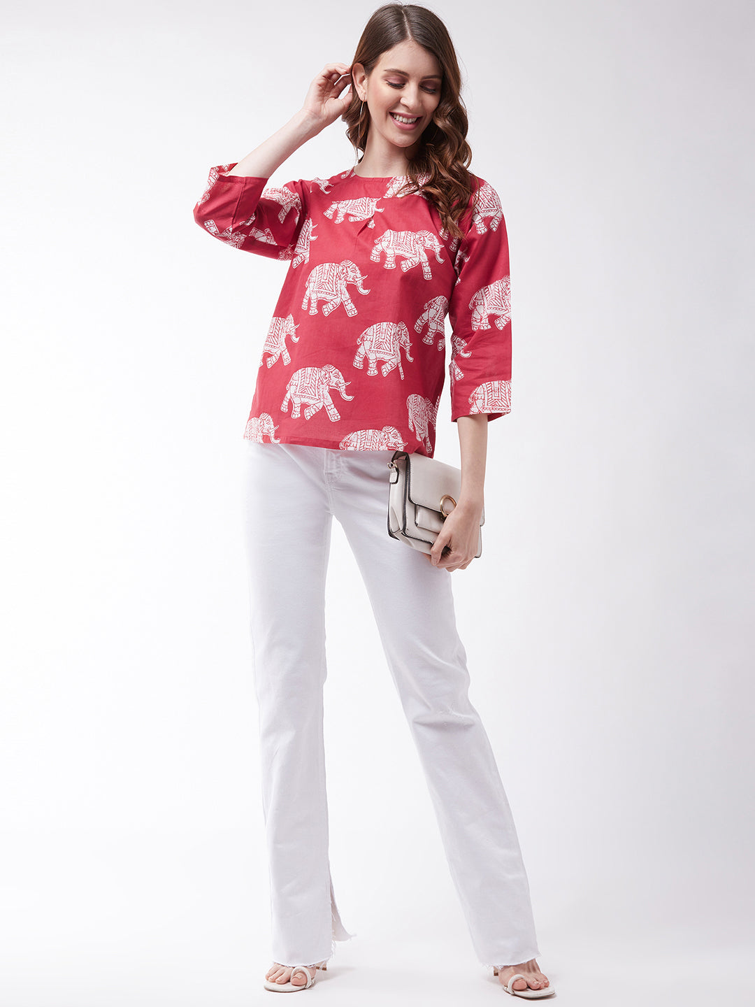 InWeave Red Elephant Top