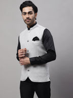 Even Apparels Men's Grey Pure Wool Nehru Jacket