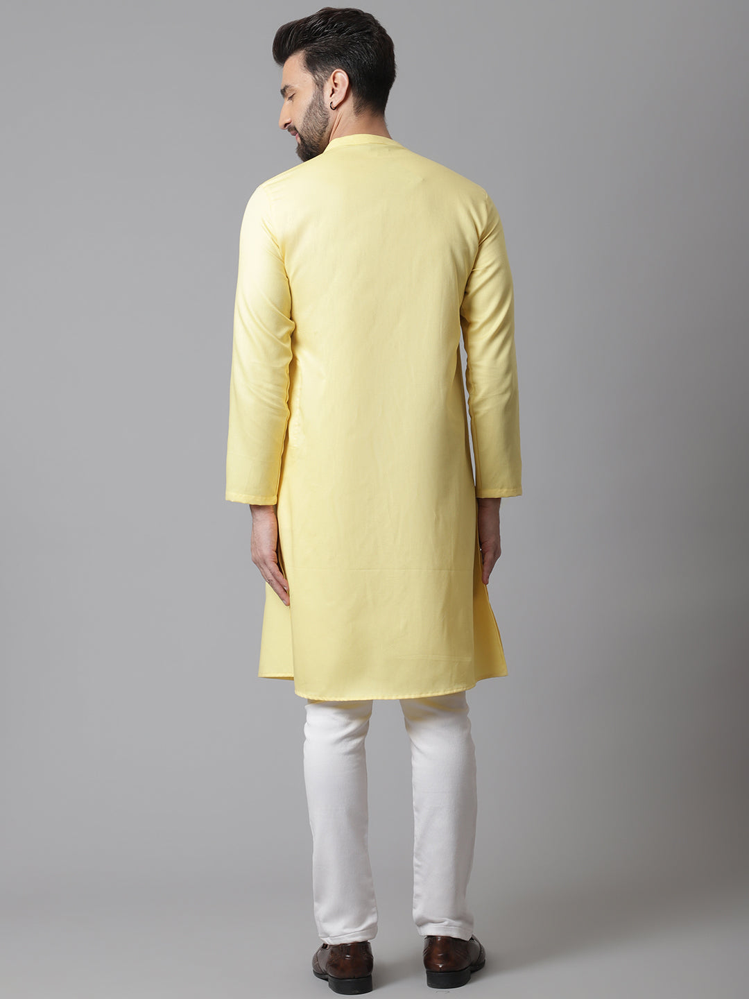 Even Apparels Yellow Sherwani Kurta With Asymetrical Cut - Distacart