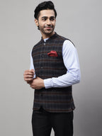 Even Apparels Men's Black Nehru Jacket With Welt Pockets