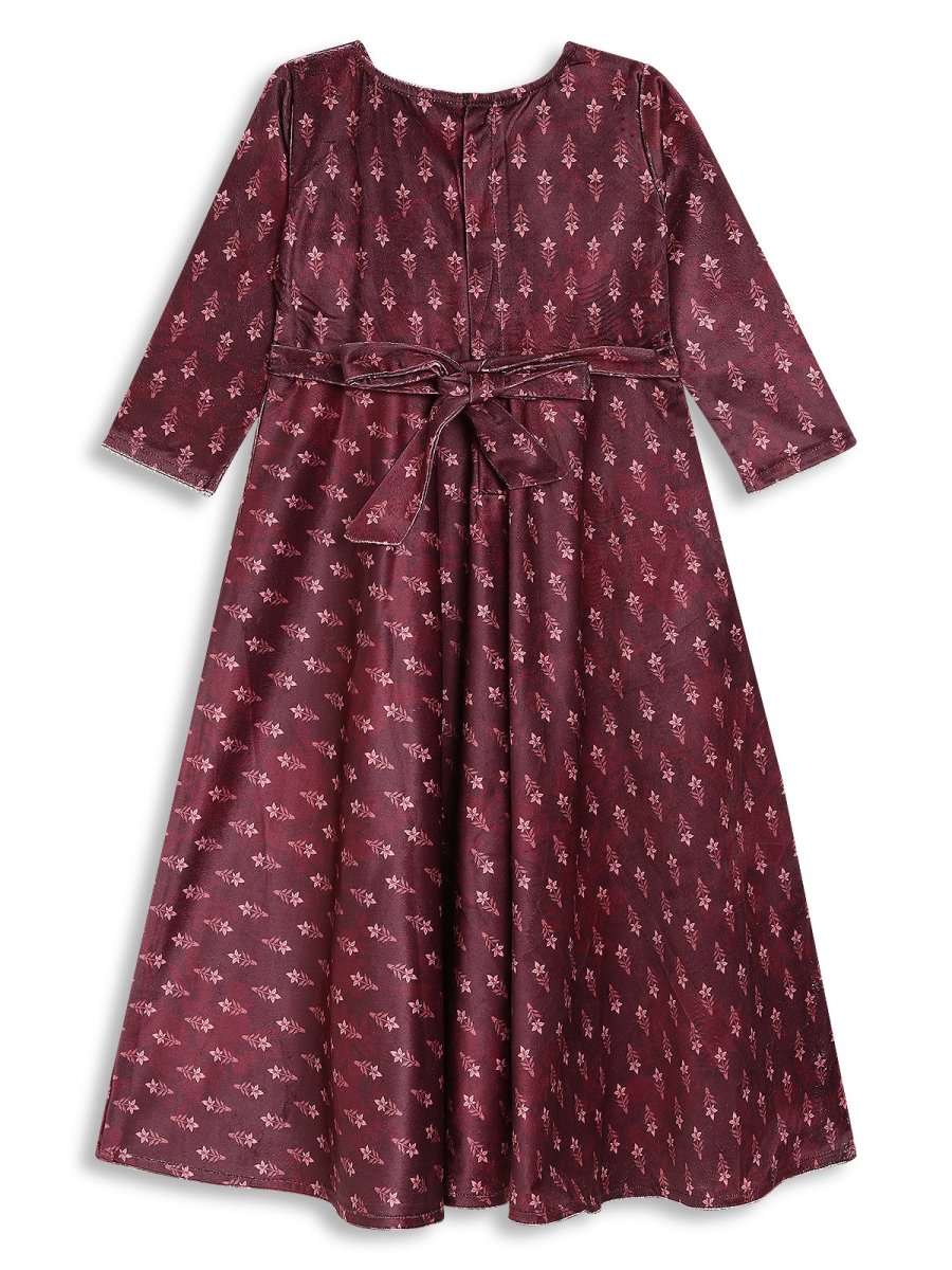 Ahalyaa Girls Printed A-Line Maxi Ethnic Dresses - Distacart