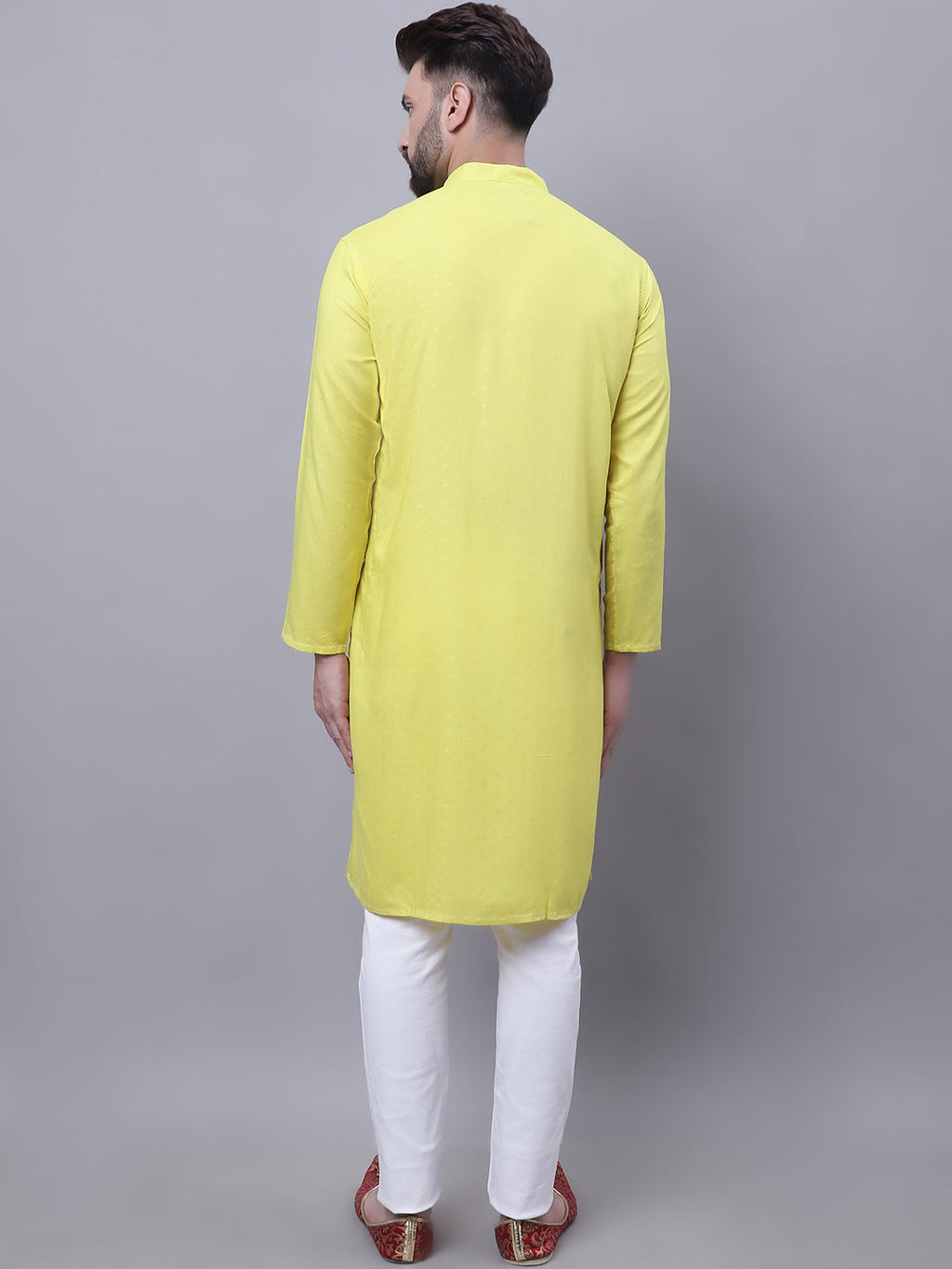 Even Apparels Yellow Pure Cotton Short Sleeves Kurta With Band Collar - Distacart