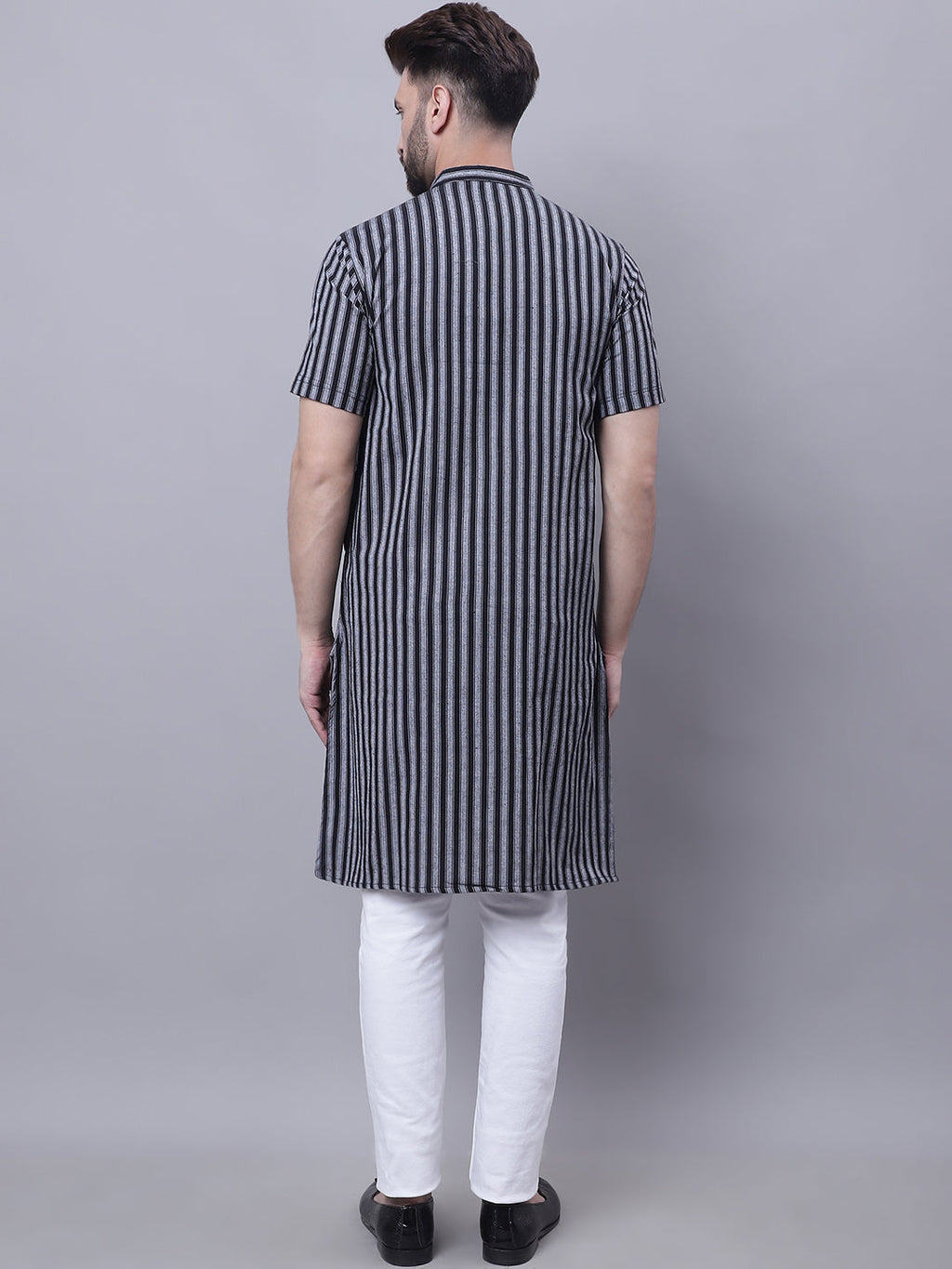 Even Apparels Multi Pure Cotton Short Sleeves Kurta With Band Collar - Distacart