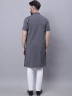 Even Apparels Multi Pure Cotton Short Sleeves Kurta With Band Collar - Distacart