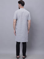 Even Apparels Multi Pure Cotton Short Sleeves Kurta With Band Collar - Distacart