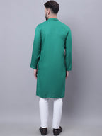 Even Apparels Green Kurta With Band Collar - Distacart