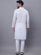 Even Apparels White Pure Cotton Kurta With Band Collar - Distacart
