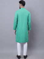 Even Apparels Green Kurta With Band Collar - Distacart