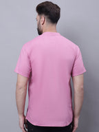 Even Apparels Pink Pure Cotton Short Kurta With Band Collar - Distacart