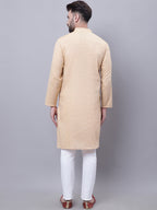 Even Apparels Yellow Pure Cotton Kurta With Band Collar - Distacart