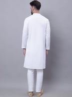 Even Apparels White Sherwani Kurta With Asymetrical Cut - Distacart
