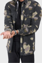 Xkind Light Green Printed Denim Shacket