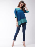InWeave Women's Peacock Blue Top