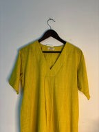 trueBrowns Lime Slub Long Kurta - Distacart