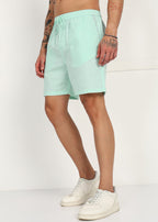 Fabmade Mint Drift Linen Shorts