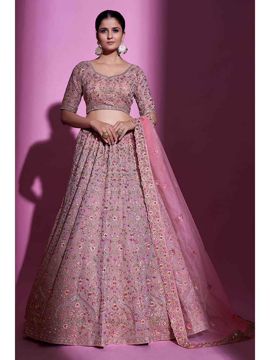 Myra Mauve Georgette Embroidered Designer Lehenga Choli