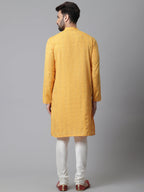 Even Apparels Yellow Kurta With Band Collar - Distacart