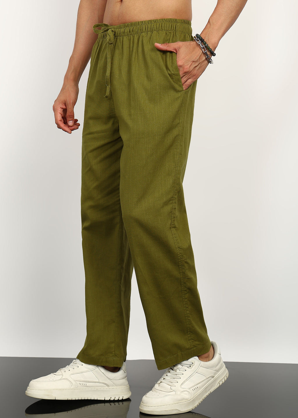 Fabmade Olive Linen Trousers