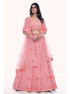 Myra Pink Soft Net Embroidered Designer Lehenga Choli