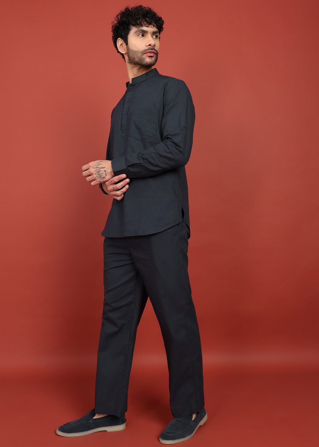 Fabmade Onyx Noir Short Kurta Co-Ord Set