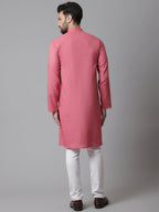Even Apparels Rust Pure Cotton Kurta With Band Collar - Distacart