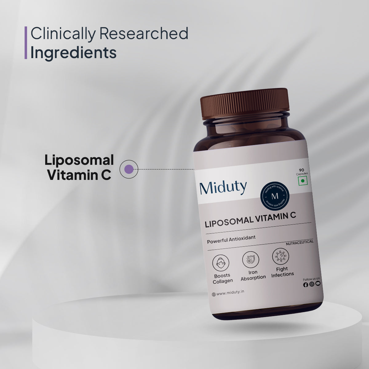 Miduty by Palak Notes Patented Liposomal Vitamin C Capsules - Distacart