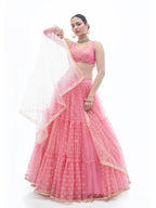 Myra Baby Pink Art Silk Designer Lehenga