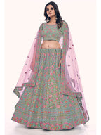 Myra Green Gota Silk Embroidered Designer Lehenga Choli