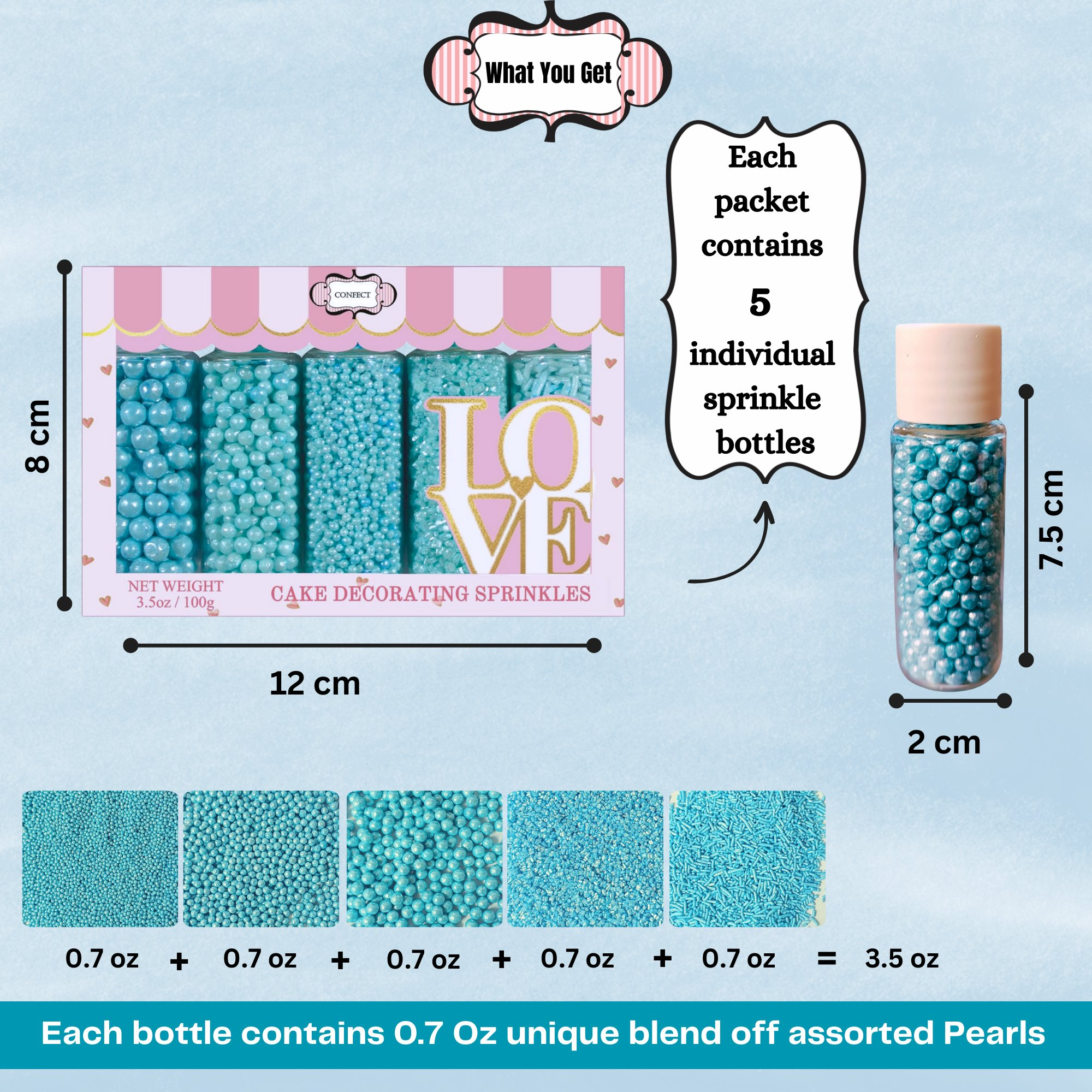 confect sprinkles for cakes cupcakes decoration usp 6sky blue copy